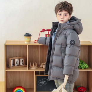 2025新款冬季男童羽绒服中长款90白鸭绒加厚保暖儿童女童洋气外套