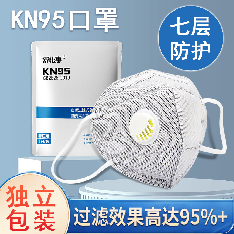 kn95防尘口罩呼吸阀活性炭独立防护防工业粉尘花粉装修打磨异味
