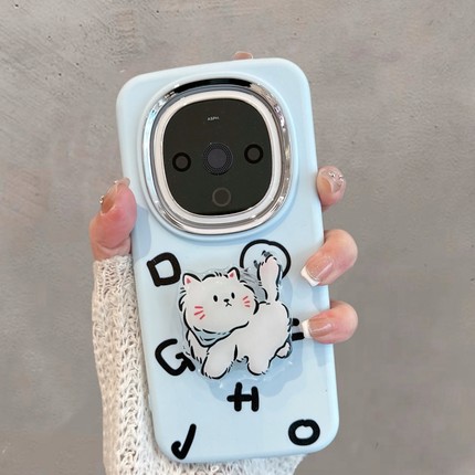 适用于vivoy300手机壳新款V2435A可爱猫咪viv0y300c镜头不包vovoy步步高viviy防摔voviy软壳女voy带支架vivov