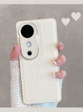 适用于vivos19手机壳新款viv0s19pro女v2364a镜头全包防摔vovos简约vivis山茶花vivox19por高级感vos19p皮纹