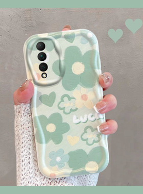 适用于华为荣耀x20se手机壳nova8es活力版novo10z小清新chl-an00/al60绿色cha-al80花朵20xse新款女全包防摔