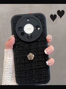 适用于华为mate60手机壳meta60pro新款mata6o女m60por系列mt黑色毛绒ins冷淡风mete全包防摔ma60p mare meat