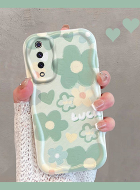 适用于小米9手机壳小清新m1902f1a绿色花朵mi9新款女ml9全包防摔米九尊享版创意软壳简约ins风保护套春夏季