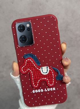 适用于opporeno7手机壳reno7se新年款pfjm10马年pfcm00红色oppor7防摔75g软壳5g女opopreno薄款opporeon波点