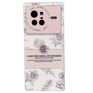 适用于vivox80手机壳新款女viv0x80玫瑰花vivix叉八零曲屏版vovix全包防摔vovox高级感vicox时尚vovo步步高vx