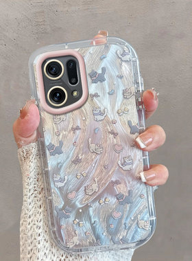 适用于oppofindx5手机壳新款女pffm10可爱0pp0find x5创意oppox5卡通oppofinx5猫咪oppofandx全包防摔fandx