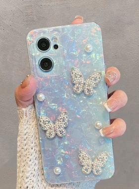 适用于opporeno7手机壳0pp0reno7pro半透明pfjm10新款女oppor7por小清新75g蝴蝶5g高级感opopreno防摔oppreno