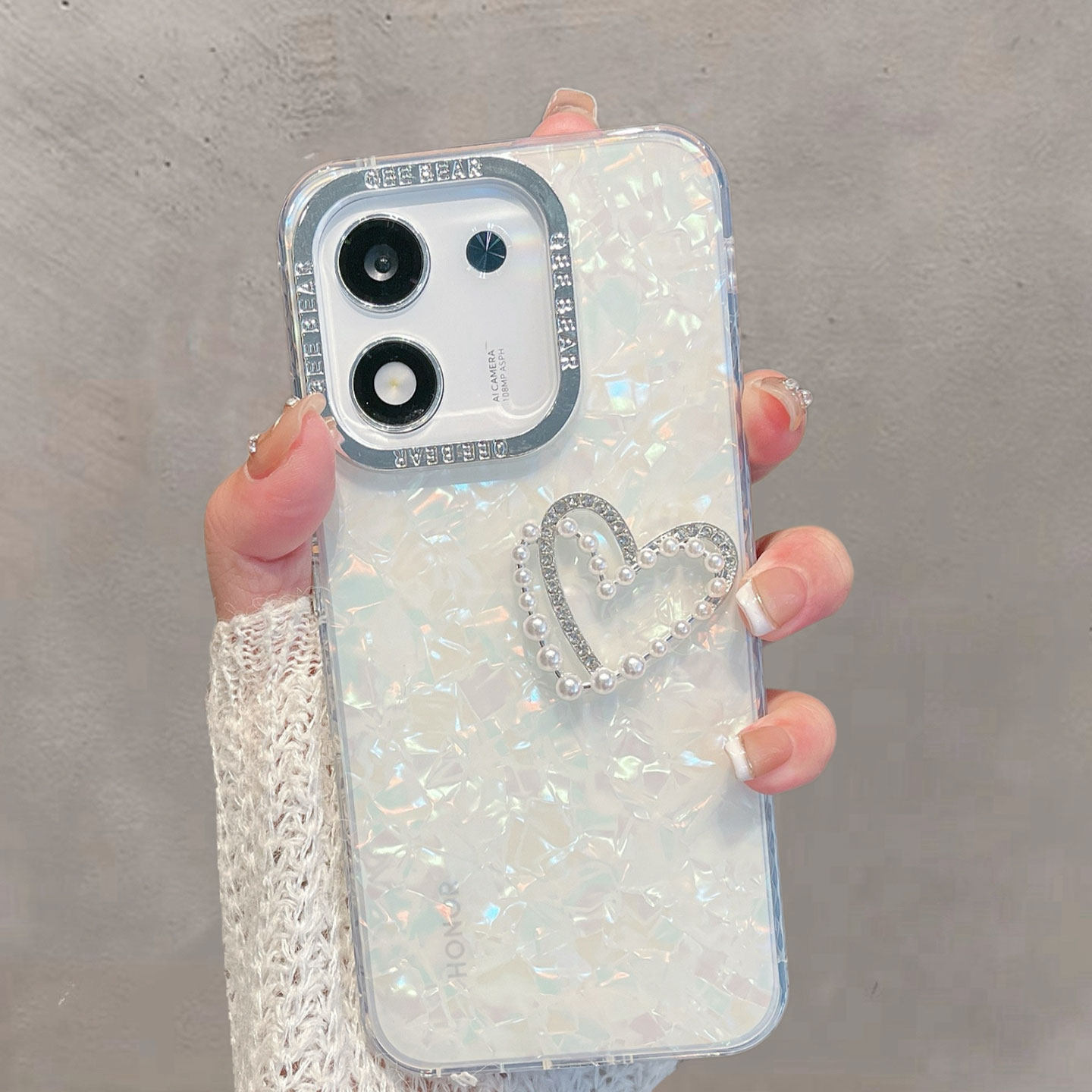 适用于华为荣耀x70i手机壳透明贝壳纹abr一an00简约honorx70l新款女叉70xi创意x7oi爱心abranoo防摔套abran00