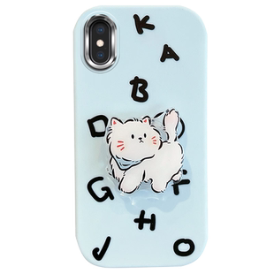 适用于苹果x手机壳xs新款xsmax可爱iphonex猫咪iphone8x全包ix防摔x s软壳xmax女ipx带支架iponex叉max10xsm