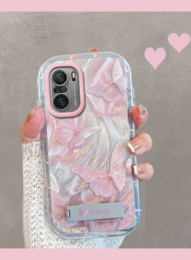 适用于红米k40手机壳redmik40pro新款女por+小米m2012k11ac小清新red米k4o蝴蝶40k全包防摔高级感简约加peo十