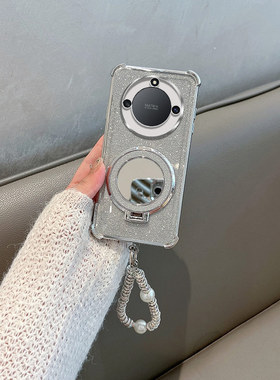 适用于华为荣耀x50手机壳x40四角防摔x50gt系列ali一an00软壳rmo-anoo新款女x5o曲屏叉五零带支架50x镜子40x