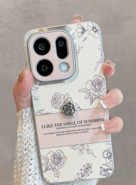 适用于oppofindx9手机壳find x9pro新款女玫瑰花plj110全包防摔plg110高级感oppofinx9por时尚opx创意oppofx