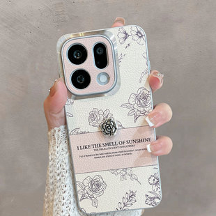 opx创意oppofx 女玫瑰花plj110全包防摔plg110高级感oppofinx9por时尚 适用于oppofindx9手机壳find x9pro新款