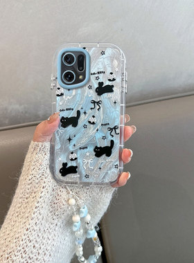 适用于oppofindx5手机壳女pffm10可爱猫0pp0find x5新款oppox5全包防摔oppofinx创意opopfindx高级感opx finx