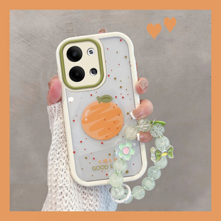 适用于opporeno9手机壳reno8pro+新款女0pp0reon7por5g小清新夏天opreno6带手链opopreno5k透明opporeon95g十