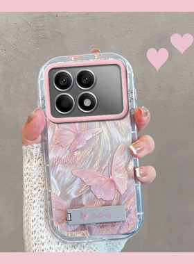 适用于红米k90手机壳redmik90promax新款粉色小米2510DRK44C蝴蝶25102RKBEC简约女red米90k全包防摔k9o带支架