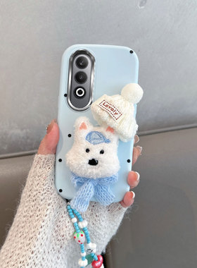 适用于oppok12手机壳新款女pjr110个性创意0pp0k12plus可爱opk小狗oppk防摔opook软壳poopk立体蓝色保护套12k