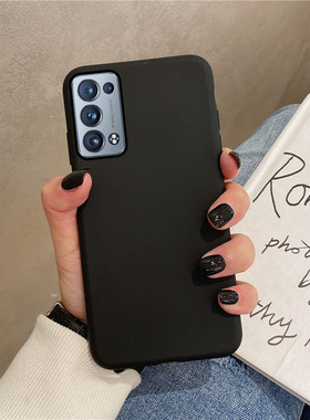 适用于opporeno6pro+手机壳黑色oppo简单软壳reno6pro十opporen曲屏opopreno男5g女opporone6por加防摔套磨砂