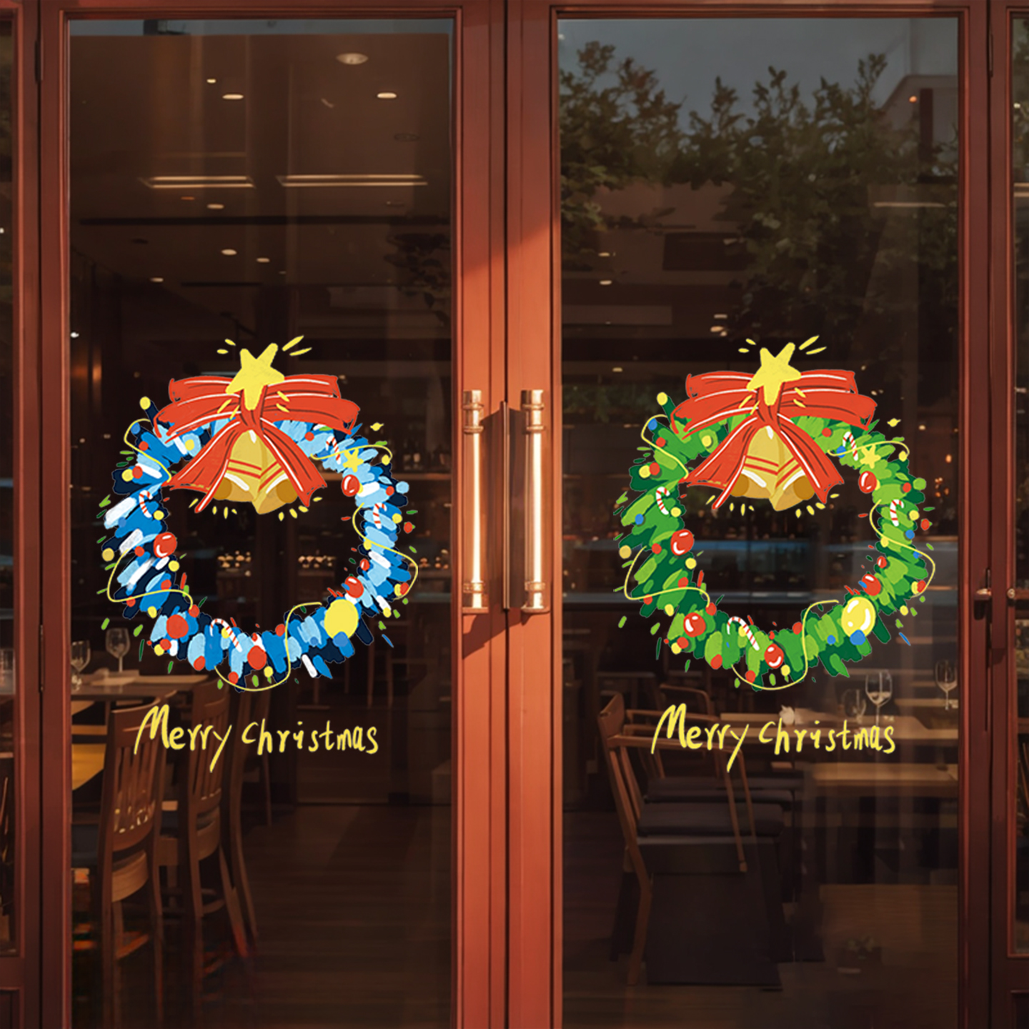 圣诞节装饰场景氛围布置窗贴