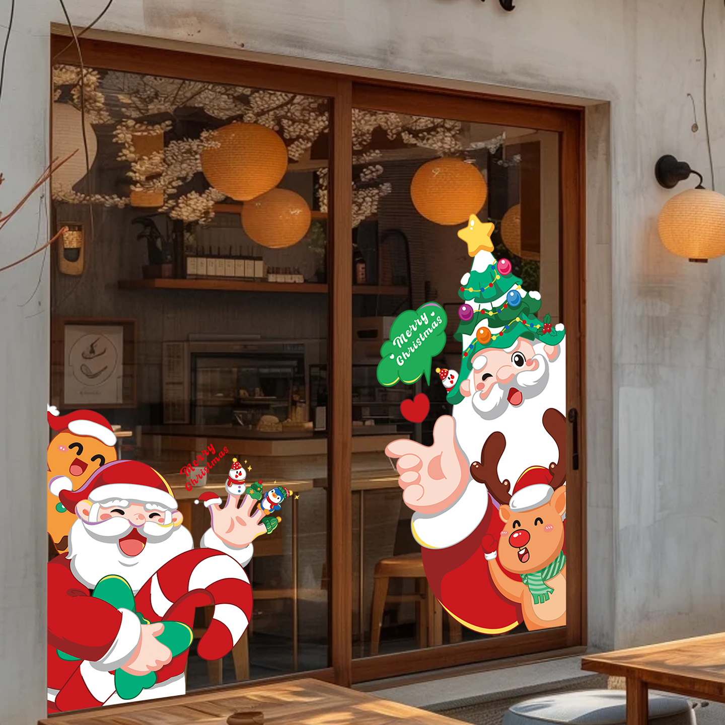 圣诞节装饰圣诞老人静电贴