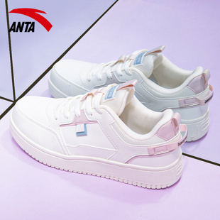 春季 板鞋 女士平板休闲鞋 官方旗舰小白鞋 女 安踏女鞋 运动鞋 正品