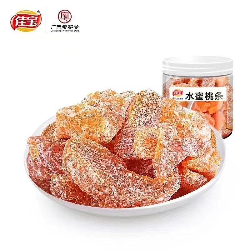 佳宝水蜜桃条185g桃子肉桃干果脯蜜饯水果干罐装休闲零食小吃