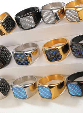 印章指环13号钛钢饰品首饰饰品