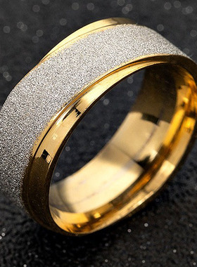 磨砂男士钛钢指环戒指ring时尚首