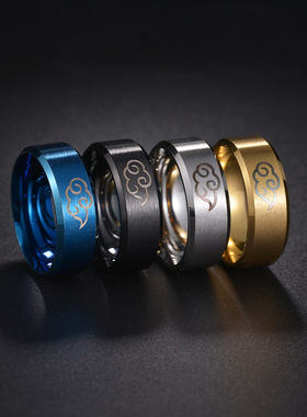 外贸指环欧美流行手饰品手饰镭射云朵真空电镀不掉色太钢合金