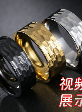 指环真空电镀欧美新款潮男钛钢不