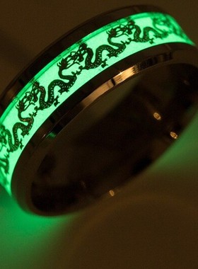 指环中国龙夜光扳指太钢