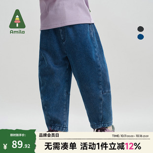 2025冬季 子厚款 新款 加绒牛仔裤 男女童宝宝儿童休闲长裤 Amila童装