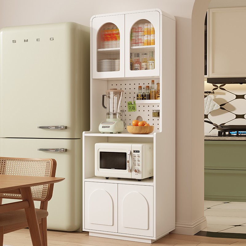 实木餐边柜小尺寸靠墙窄柜高柜一体收纳柜微波炉柜厨房收纳茶水柜