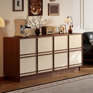 中古奶油风实木斗柜卧室储物柜边柜家用客厅靠墙六斗柜置物收纳柜