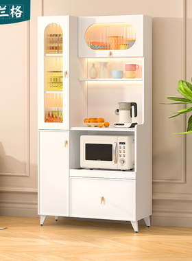 法式奶油风厨房餐边柜储物柜一体靠墙岩板收纳柜碗柜电器柜9G269