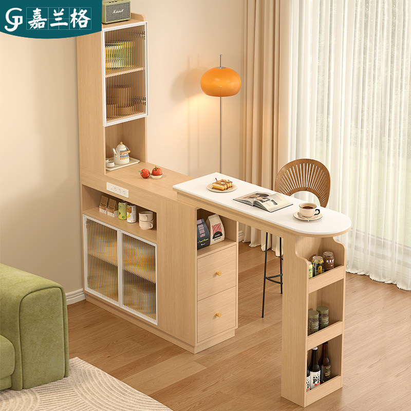 实木可伸缩吧台餐边柜一体吧台置物架客厅边柜隔断吧台长条桌9W57,住宅家具,吧台,淘宝优惠券,粉丝福利购,淘宝优惠卷