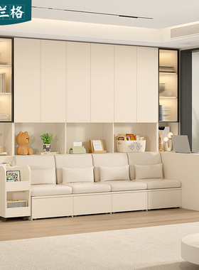 客厅沙发一体柜家用整墙沙发储物柜一体到顶书柜卡座柜子定制9F81