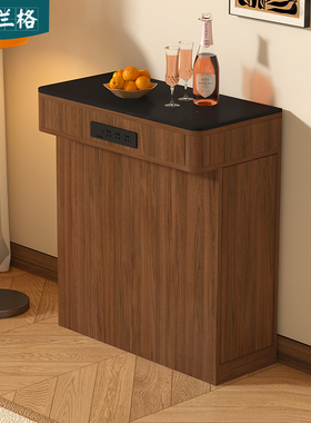 实木岩板岛台柜单独新款小户型厨房家用窄小岛台餐台柜子定制9E82
