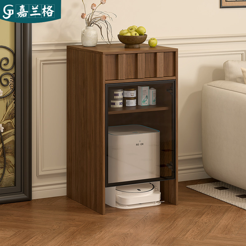 中古风实木扫地机器人收纳柜置物柜客厅沙发边柜茶水柜定制9G434,住宅家具,餐边柜,淘宝优惠券,粉丝福利购,淘宝优惠卷