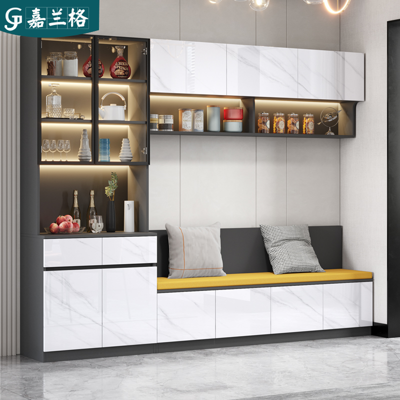 餐厅卡座餐边柜一体柜靠墙高柜小户型家用客厅储物柜子定制9G120-封面