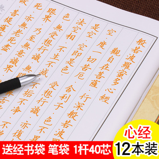 硬笔抄经本静心手抄本地藏经药师经普门品抄写本金刚楞严咒僧伽吒经硬笔临摹字帖吉祥经成人练字初学者套装