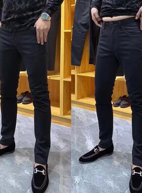 66116春秋新款男士黑色牛仔裤潮流百搭长裤弹力帅气秋装裤子气质