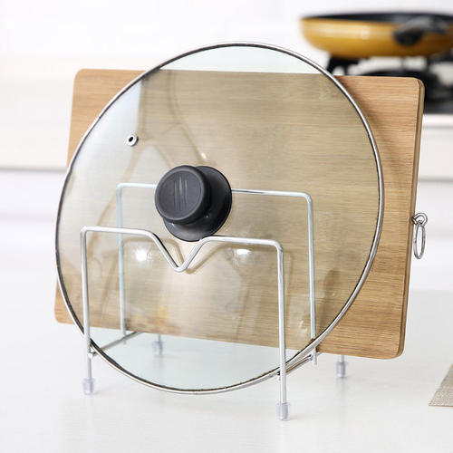 不锈钢厨房锅盖砧板收纳架