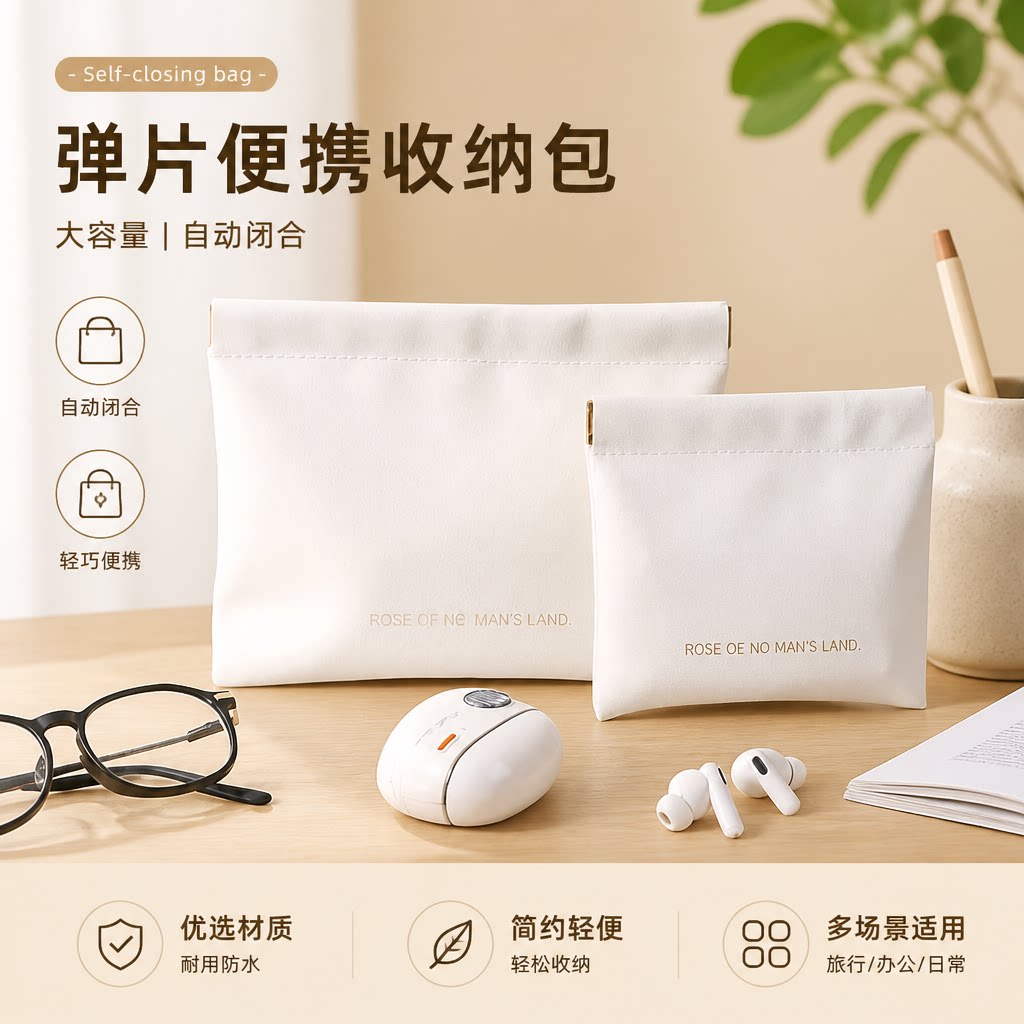 数据线收纳包自动闭合便携有线耳机随身袋充电器手机迷你小数码袋