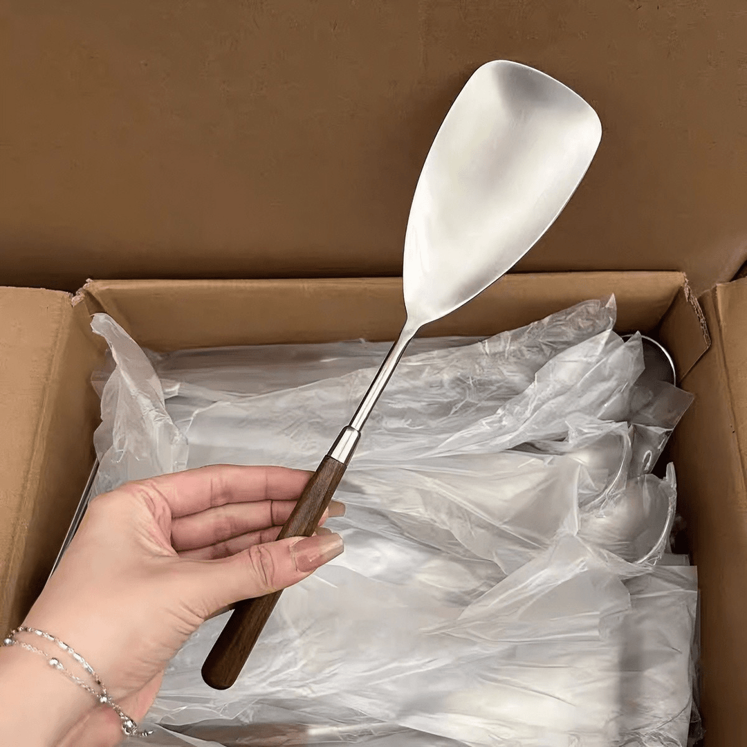 胡桃木炒菜小锅铲304不锈