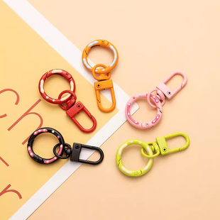 糖果色拼豆钥匙扣配件环圈拼豆手工diy挂件彩色锁扣环扣书包配饰