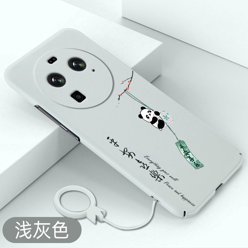 适用oppofindx6手机壳熊猫风铃findx6pro全包超薄FINDX6防摔硬壳OPPO保护套平安喜乐新款外壳创意中国风情侣