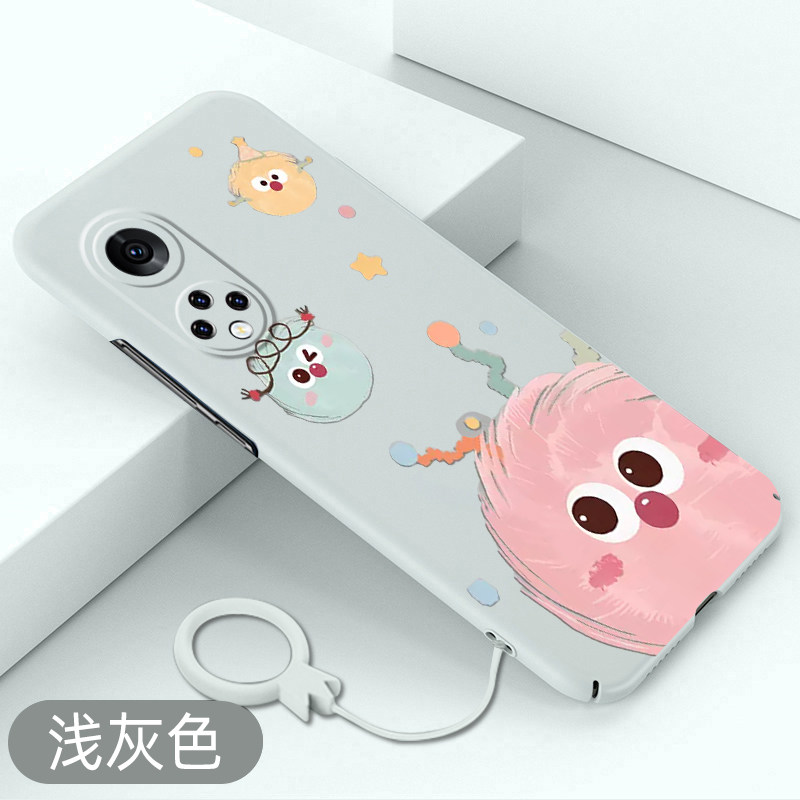 适用荣耀50手机壳粉色煤球荣耀50pro超薄硬壳荣耀50se全包防摔HONOR外壳高级感卡通保护套爆款不顶膜新款可爱