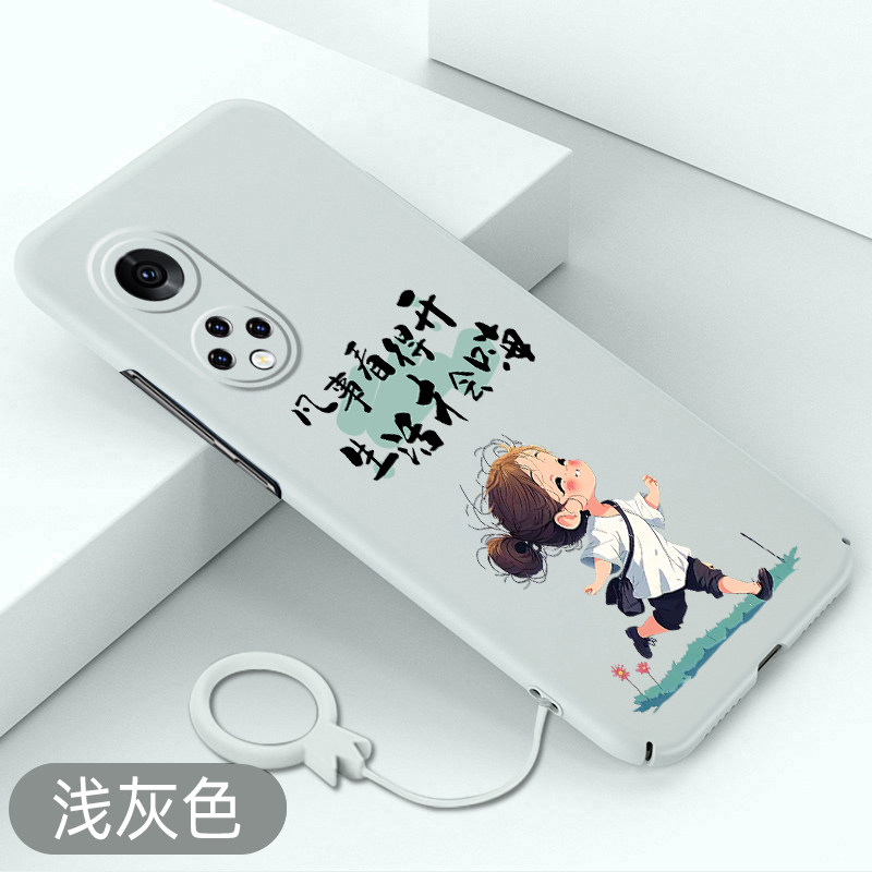 适用于荣耀50手机壳凡事看得开荣耀50pro可爱卡通女孩荣耀50se全包超薄硬壳HONOR新款不顶膜创意防摔保护套