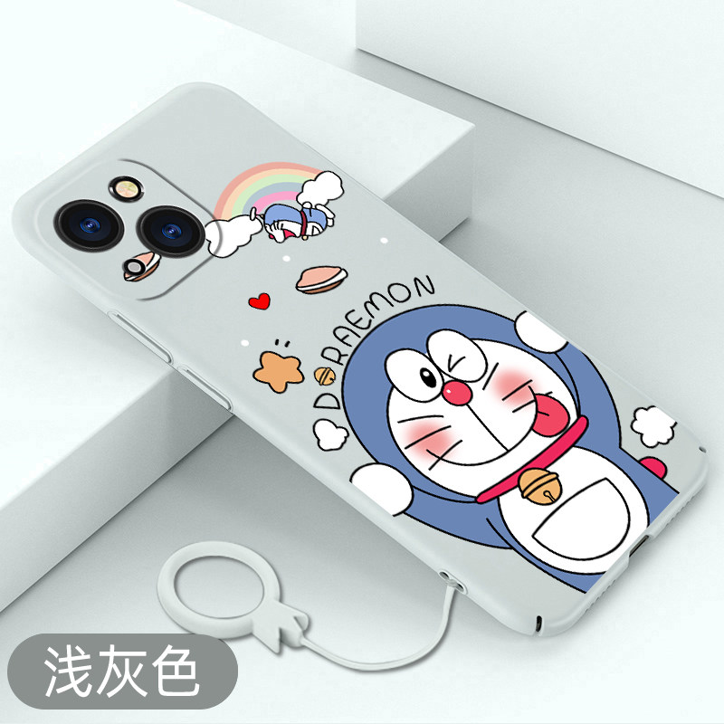适用苹果14手机壳机器猫iPhone13pro卡通硬壳12Pro超薄保护套苹果11新款x全包防摔XR可爱mini散热promax创意